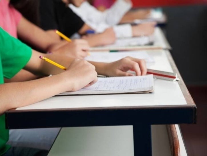 students writing