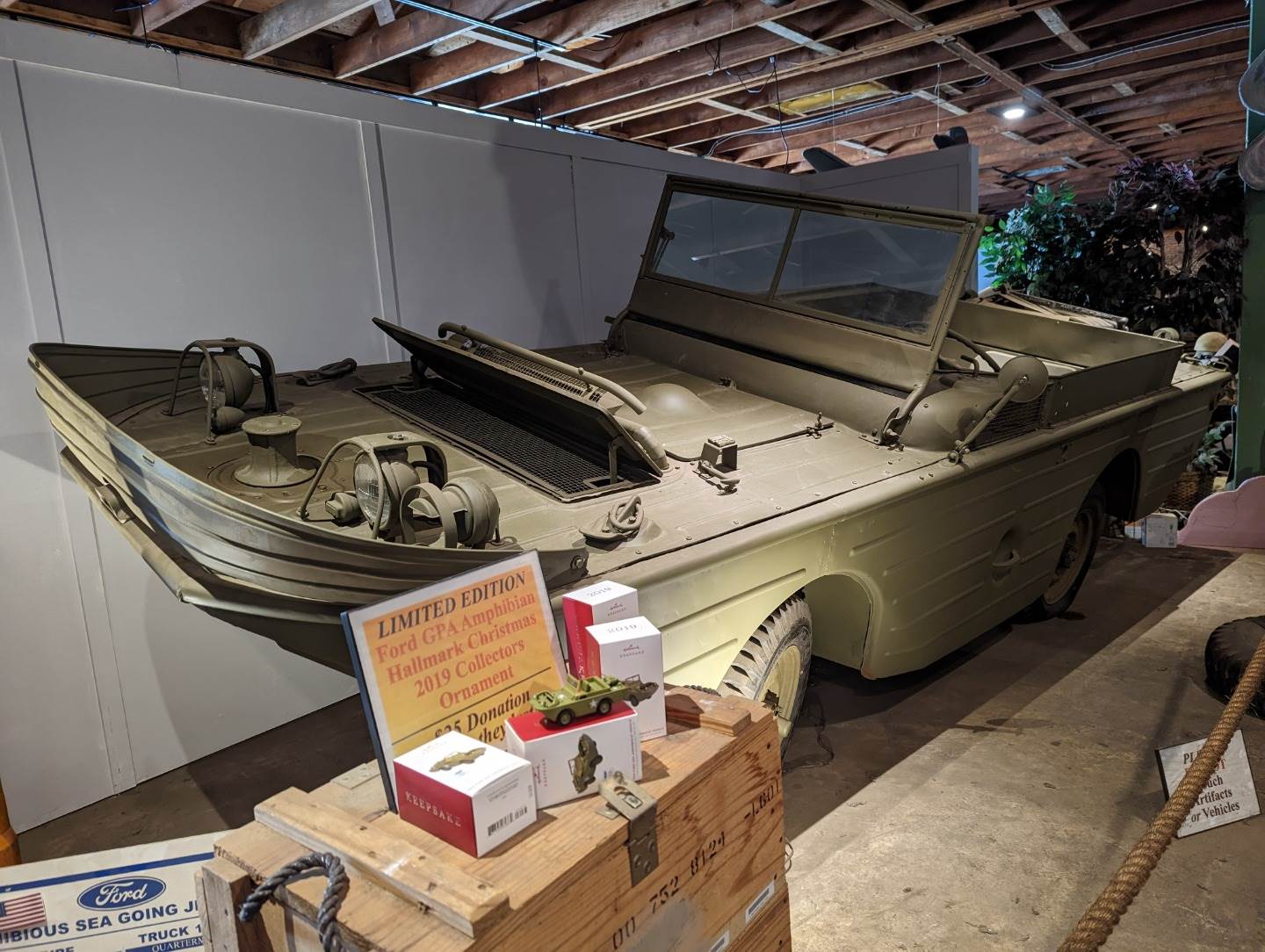 historic military vehicle designed to traverse land and sea