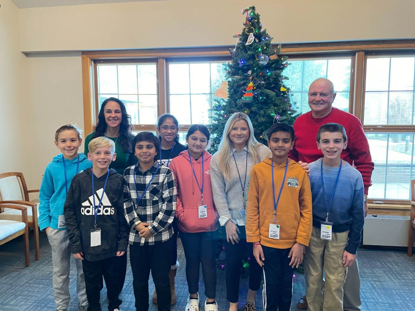 tree decorating with the mayor