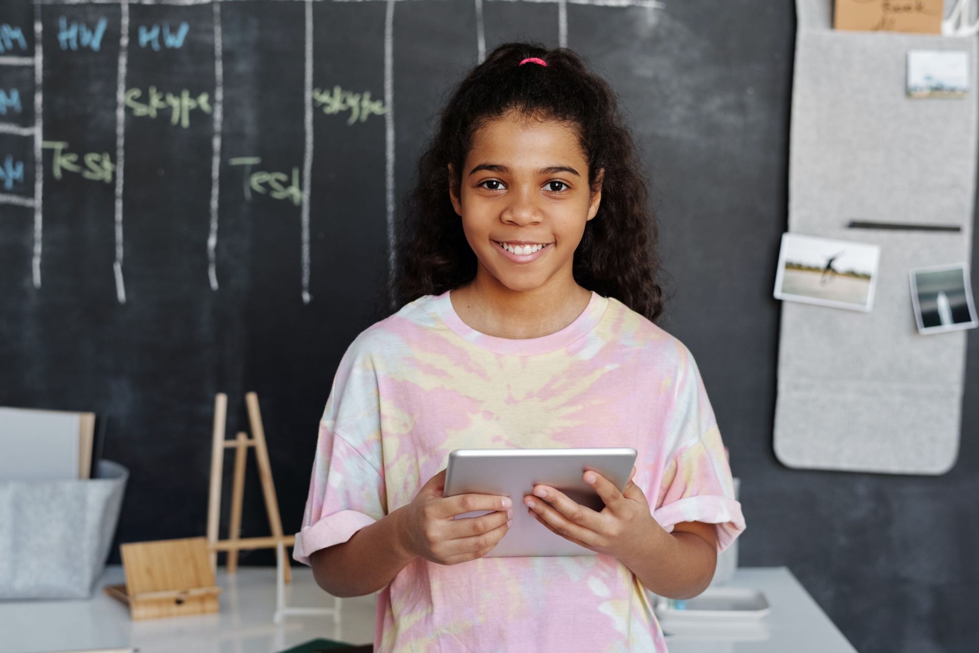 Girl with device